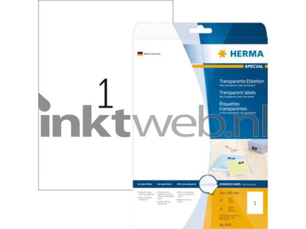 Herma Etiket Herma 4375 210x297mm A4 transparant 25stuks