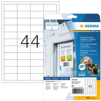 Herma Etiket Herma 4572 48.3x25.4mm 880st folie wit