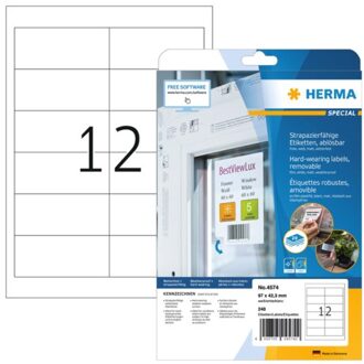 Herma Etiket Herma 4574 97X42.3mm folie 240st wit