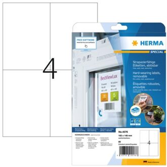 Herma Etiket Herma 4576 105x148mm 80st folie wit