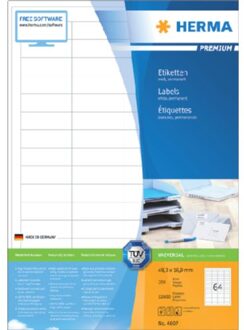 Herma Etiket Herma 4607 48.3x16.9mm premium wit 12800stuks Zwart