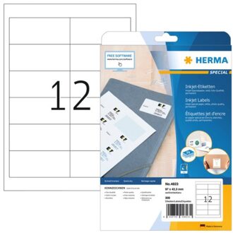 Herma Etiket Herma 4823 96.5x42.3mm wit 300stuks Zwart