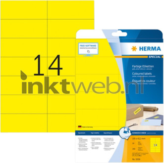 Herma Etiket Herma 5058 105x42.3mm verwijderbaar geel 280stuks