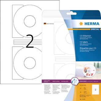 Herma Etiket Herma 5079 CD 116mm wit opaqua 50stuks