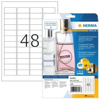 Herma Etiket Herma 8016 45.7x21.2mm 1200st transparant