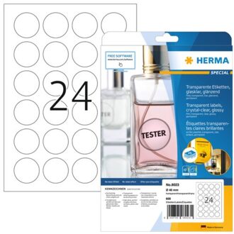 Herma Etiket Herma 8023 40mm rond 600st transparant