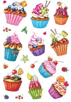 Herma Etiket Herma cupcakjes glitter