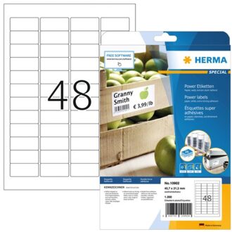 Herma Etiket Herma power 10902 45.7x21.2mm wit 1200stuks
