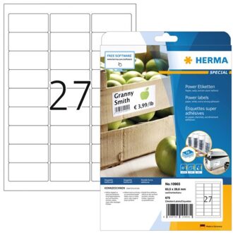 Herma Etiket Herma power 10903 63.5x29.6mm wit 675stuks