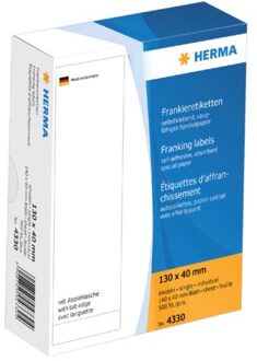 Herma Frankeeretiket Herma 4330 130x40mm 500stuks Wit