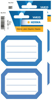 Herma Keuken/voorraadkast etiketten/stickers - 24x - blauw/wit