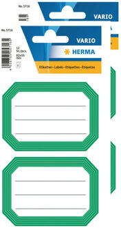 Herma Keuken/voorraadkast etiketten/stickers - 24x - groen/wit