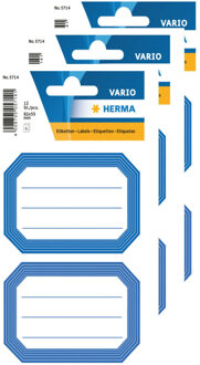 Herma Keuken/voorraadkast etiketten/stickers - 36x - blauw/wit
