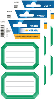 Herma Keuken/voorraadkast etiketten/stickers - 36x - groen/wit