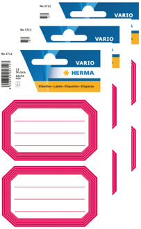 Herma Keuken/voorraadkast etiketten/stickers - 36x - roze/wit