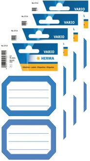 Herma Keuken/voorraadkast etiketten/stickers - 48x - blauw/wit