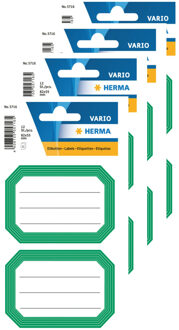 Herma Keuken/voorraadkast etiketten/stickers - 48x - groen/wit
