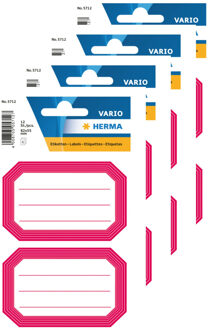 Herma Keuken/voorraadkast etiketten/stickers - 48x - roze/wit