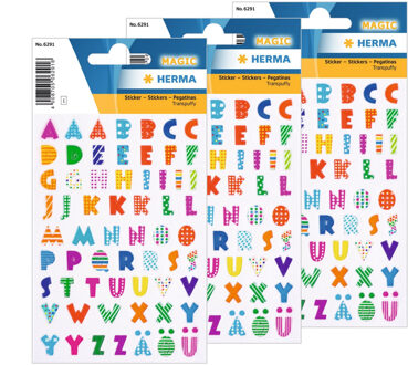 Herma Letter Stickers - 3x vel met 62 stuks - alfabet plak letters
