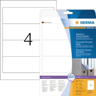 Herma Rugetiket Herma breed 61x192mm verwijderbaar wit