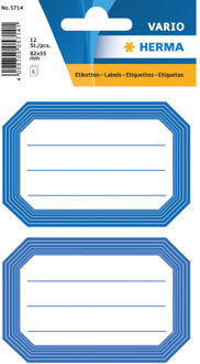 Herma Schoolboeken etiketten/stickers - 12x - blauw/wit
