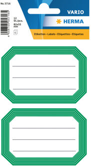 Herma Schoolboeken etiketten/stickers - 12x - groen/wit