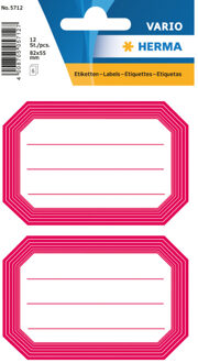 Herma Schoolboeken etiketten/stickers - 12x - roze/wit