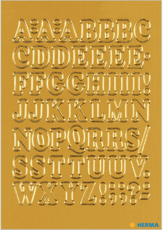 Herma Stickervellen - 54x stuks - alfabet A-Z - letter stickers - 12 mm - goudkleurig