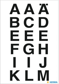 Herma Stickervellen met 36x stuks alfabet plak letters A-Z zwart 20x20 mm