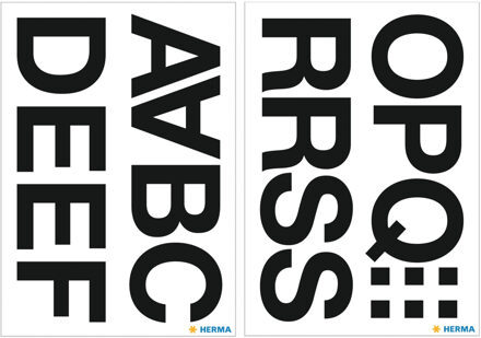 Herma Stickervelletjes met 39x stuks plak letters A t/m Z zwart 33 mm