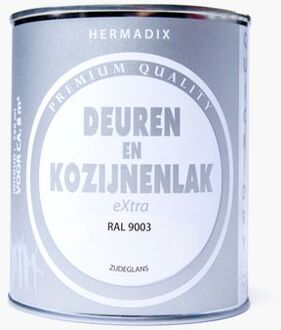 Hermadix deuren & kozijnen lak zijdeglans RAL 9003 - 750 ml.