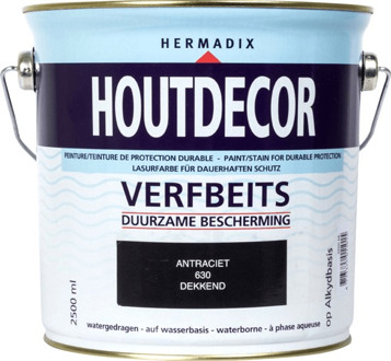 Hermadix Houtdecor Verfbeits Dekkend - 0,75 liter - 608 Zonnegeel