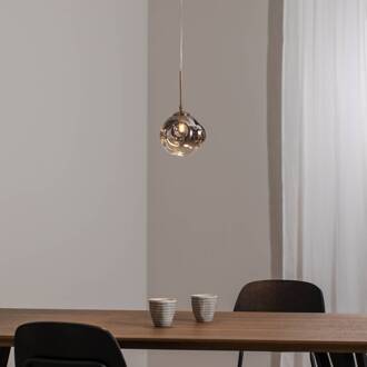 Herman hanglamp, goudkleurig, Ø 18 cm, glas, ijzer rookgrijs, goud