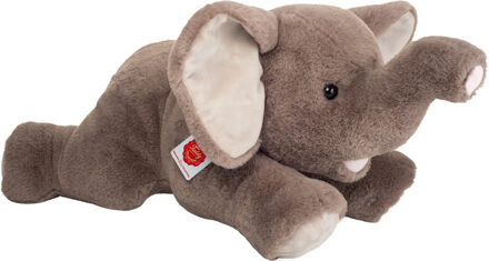 Hermann Teddy Knuffeldier Olifant - zachte pluche stof - premium knuffels - grijs - 55 cm