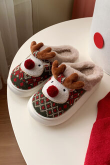 Hernia Kerst Pluche Slippers Ivoor