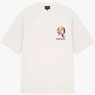 Heron tee off red - maat XS Wit