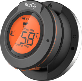 HerQs Dome - Slimme digitale barbecue thermometer Zwart
