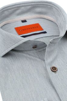 Herringbone Overhemd Groen - 38,40,41,42,43