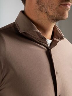 Herringbone Overhemd Taupe - 39,40,41,42