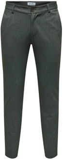 Herringbone Pant: Zwart Only & Sons , Black , Heren - W27 L32,W32 L34,W32 L32,W29 L34,W30 L34,W28 L34,W33 L32,W28 L32,W33 L34,W31 L34