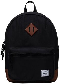 Herschel Supply Co. Heritage Kids Backpack black/saddle brown schooltas kind Zwart - H 35 x B 27 x D 13 cm