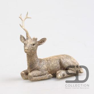Hert liggend goud 11cm