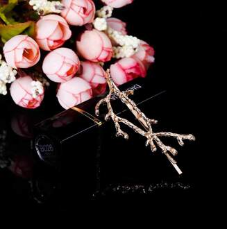 Herten Hoorn Haarspeldjes Haar Clip Voor Vrouwen Meisje Legering Boom Bladeren Haarspeld Zilver Goud Kleur Tiara Hoofdtooi Sieraden
