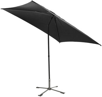 Hespiride tuin terras Parasol Joya - antraciet - D250 x H229 cm - Steel 38 mm - met kruisvoet