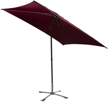 Hespiride tuin terras Parasol Joya - bordeaux rood - D250 x H229 cm - Steel 38 mm - met kruisvoet