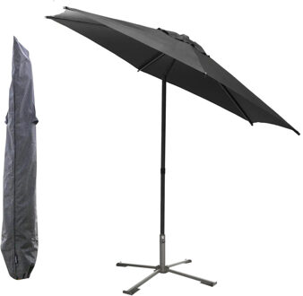 Hespiride tuin terras Parasol Soya - antraciet - D270 x H220 cm - met kruisvoet - en beschermhoes