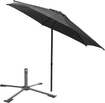 Hespiride tuin terras Parasol Soya - antraciet - D270 x H220 cm - Steel 38 mm - met kruisvoet