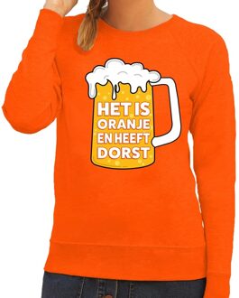 Het is oranje en heeft dorst sweater / trui oranje dames - tekst trui voor dames - oranje kleding L