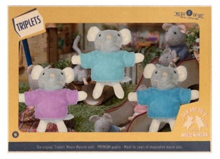 Het muizenhuis knuffel, de drieling