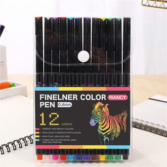 Hethrone 12/24/36/48/60 Kleuren set Fiber Markers Pen Fineliner kleurrijke Kids Art Water gebaseerd Graffiti Schilderij tekening Haak pen 12stk